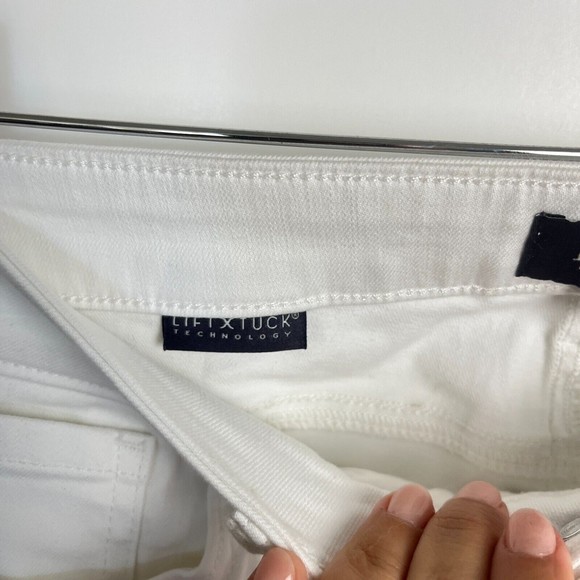 NYDJ Harper Crop Jeans Optic White Slimming High Rise Lift Tuck Technology Sz 2 - Picture 6 of 11